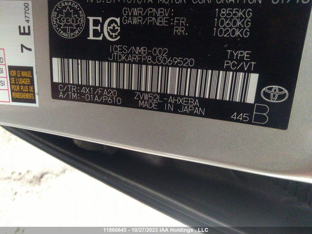 Toyota PRIUS PRIME 2018 JTDKARFP8J3069520 Image 9