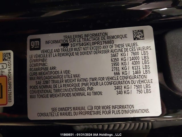 1GYS4GKL0PR176883 Cadillac Escalade 4wd Sport Platinum