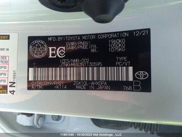 Toyota C-HR 2022 JTNKHMBX3N1130595 Image 9