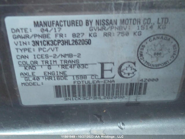 Nissan Micra S/sv/sr 2017 3N1CK3CP3HL262050 Image 9