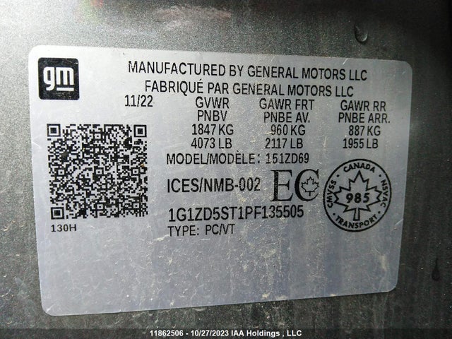 Chevrolet MALIBU 1LT 2023 1G1ZD5ST1PF135505 Image 9