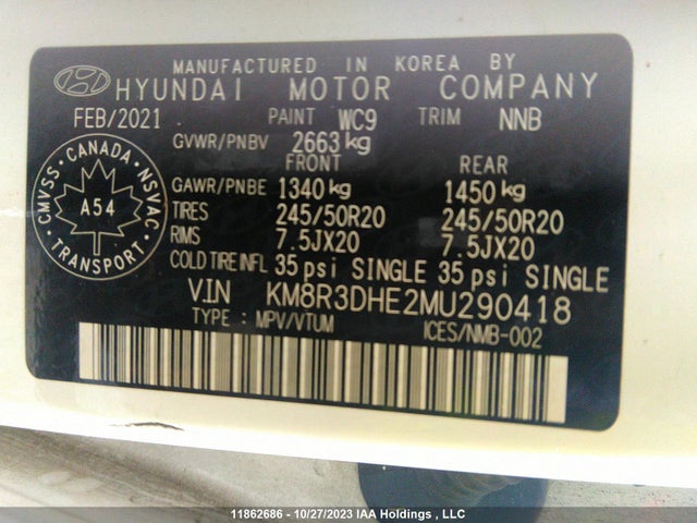 Hyundai Palisade Luxury 2021 KM8R3DHE2MU290418 Image 9