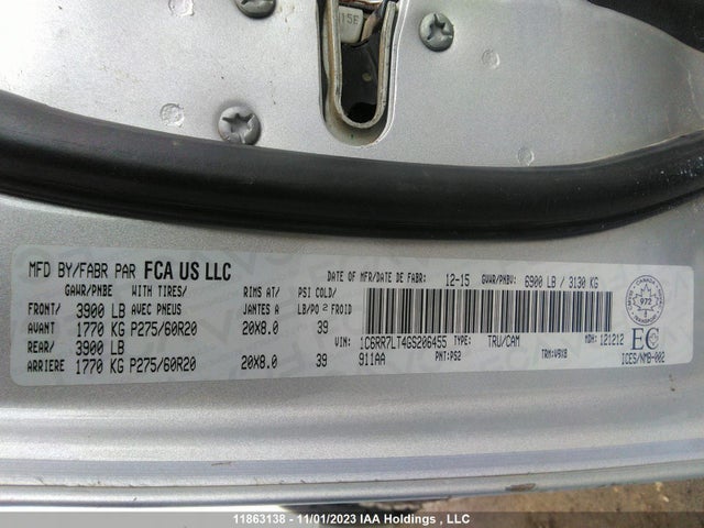 1C6RR7LT4GS206455 RAM 1500 Big Horn