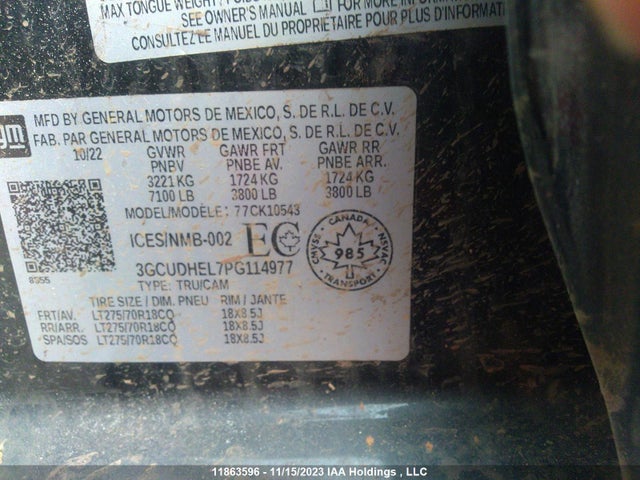 Chevrolet Silverado 1500 Zr2 2023 3GCUDHEL7PG114977 Image 9