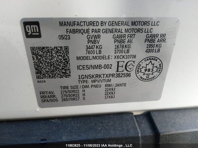 Chevrolet TAHOE RST 2023 1GNSKRKTXPR382596 Image 9