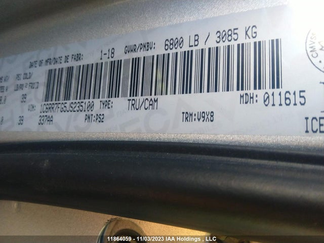1C6RR7FG5JS235100 RAM 1500 St