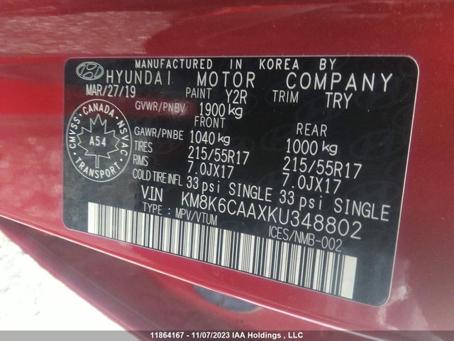Hyundai Kona Luxury 2019 KM8K6CAAXKU348802 Image 9