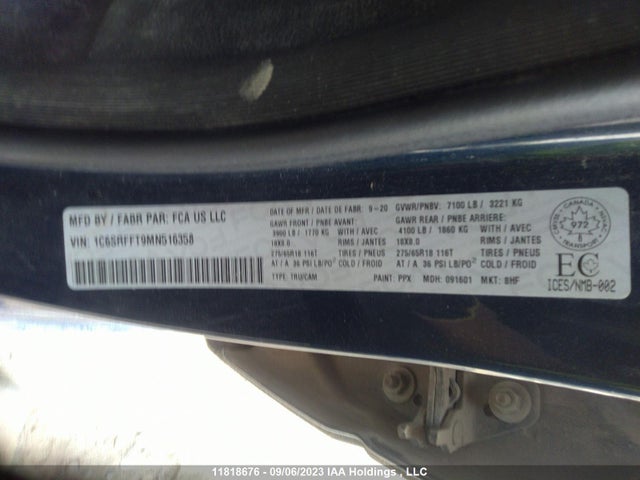 1C6SRFFT9MN516358 RAM 1500 Big Horn