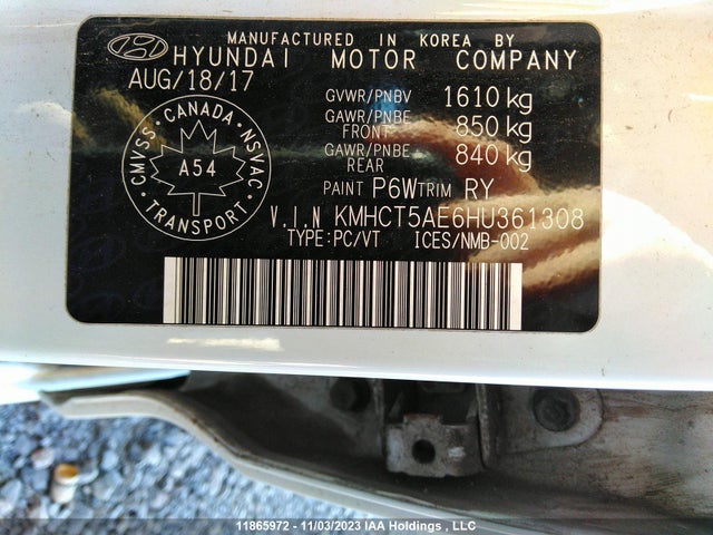 Hyundai ACCENT GL 2017 KMHCT5AE6HU361308 Image 9