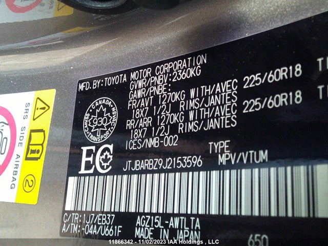 JTJBARBZ9J2153596 Lexus Nx 300/base/f Sport
