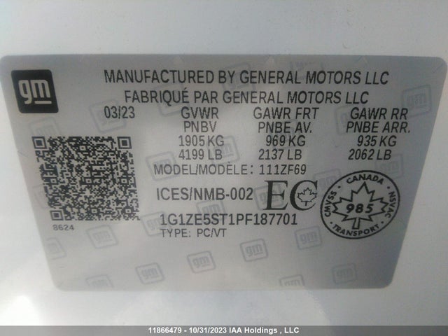 Chevrolet MALIBU 2LT 2023 1G1ZE5ST1PF187701 Image 9