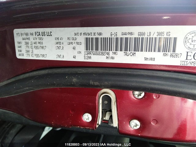 1C6RR7GG5GS392746 RAM 1500 Slt