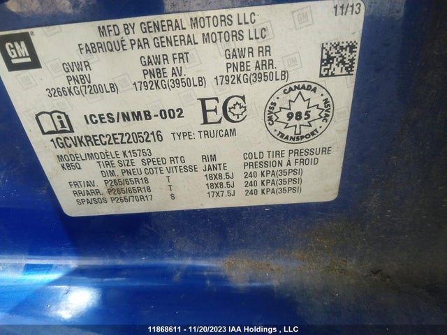 Chevrolet Silverado K1500 Lt 2014 1GCVKREC2EZ205216 Image 9