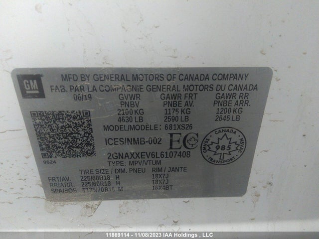 Chevrolet Equinox Premier 2020 2GNAXXEV6L6107408 Image 9