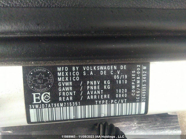 Volkswagen Beetle Wolfsburg Edition 2019 3VWJD7AT9KM715351 Image 9