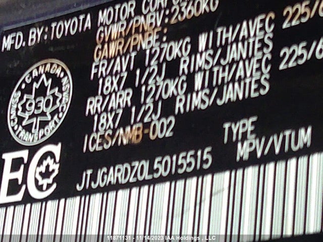 JTJGARDZ0L5015515 Lexus NX 300