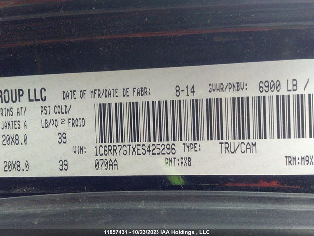 1C6RR7GTXES425296 RAM 1500 Outdoorsman
