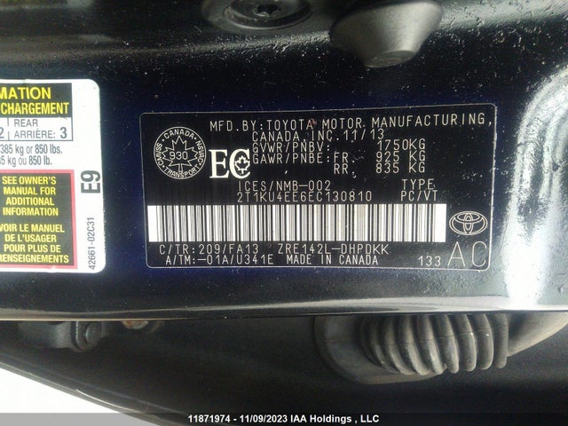Toyota Matrix 2014 2T1KU4EE6EC130810 Image 9