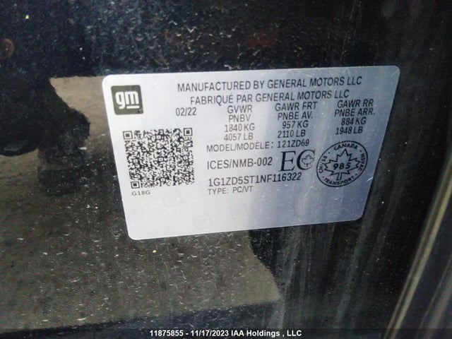 Chevrolet MALIBU LT 2022 1G1ZD5ST1NF116322 Image 9