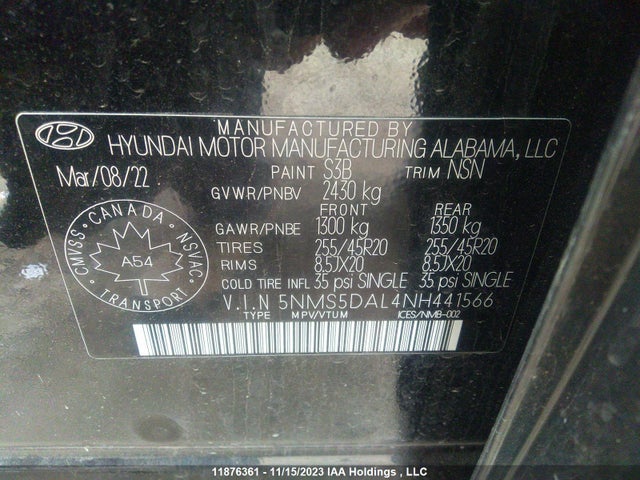 Hyundai Santa Fe Calligraphy 2022 5NMS5DAL4NH441566 Image 9