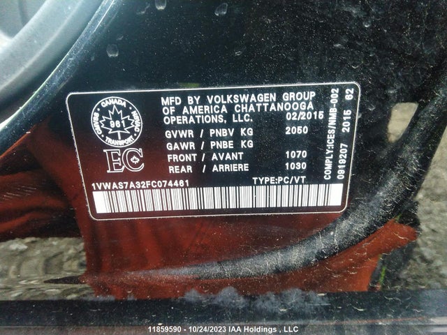 1VWAS7A32FC074461 Volkswagen Passat Trendline