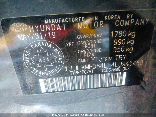 Hyundai mpi nu 2020 KMHD84LF4LU945463 Image 27