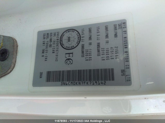 Nissan NV200 2015 3N6CM0KN7FK719142 Image 26