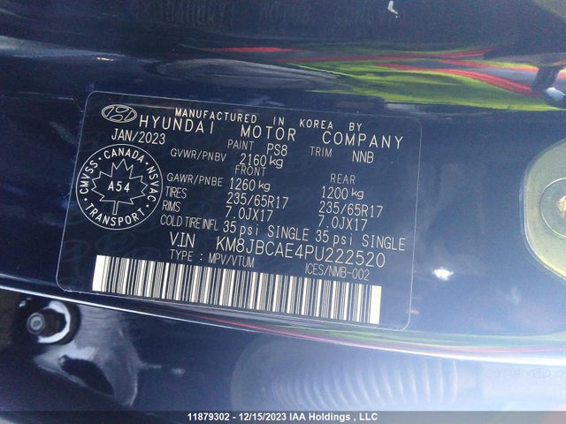 Hyundai TUCSON SEL 2023 KM8JBCAE4PU222520 Image 9