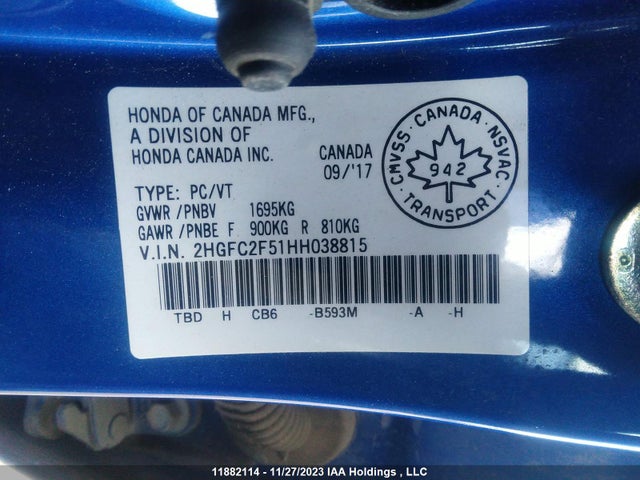 Honda k20c2 2017 2HGFC2F51HH038815 Image 25