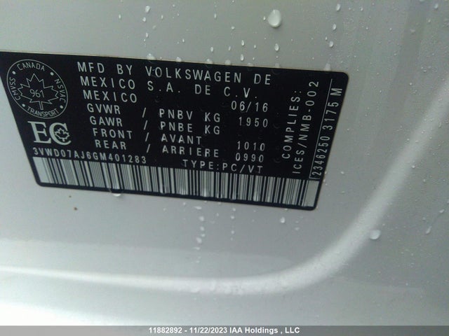 3VWD07AJ6GM401283 Volkswagen Jetta Sedan 1.8t Sport