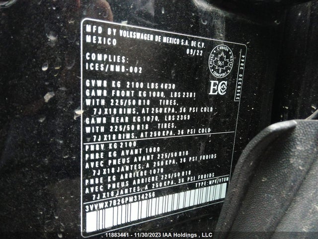 3VVWX7B26PM314256 Volkswagen TAOS SE