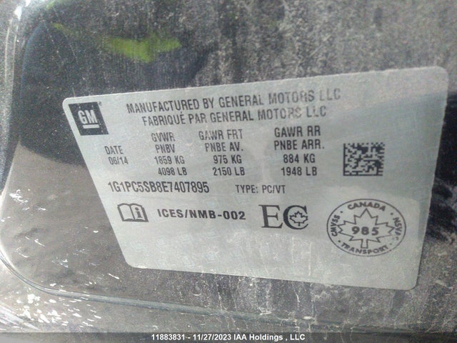 Chevrolet CRUZE LT 2014 1G1PC5SB8E7407895 Image 9