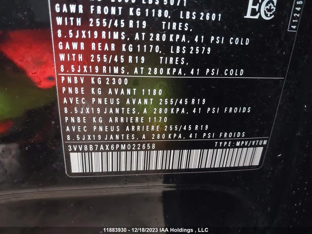 3VV8B7AX6PM022658 Volkswagen TIGUAN