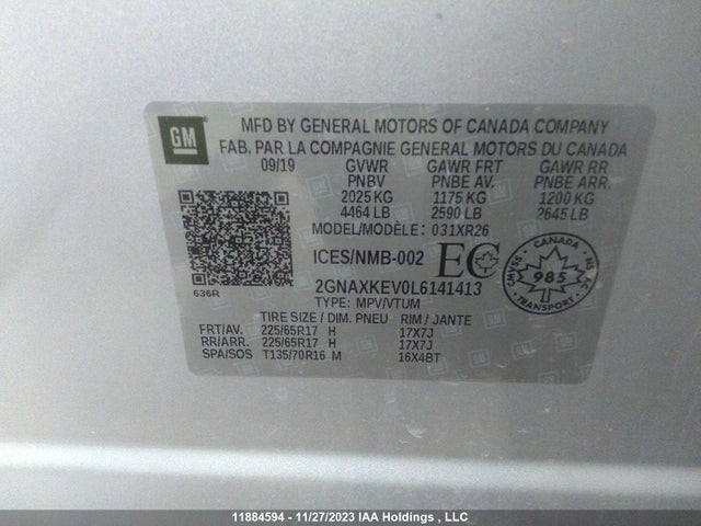 Chevrolet EQUINOX LT 2020 2GNAXKEV0L6141413 Image 9
