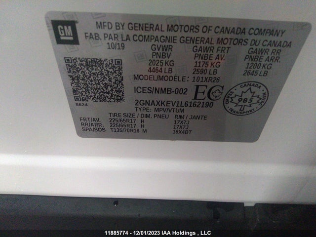 Chevrolet EQUINOX LT 2020 2GNAXKEV1L6162190 Image 9