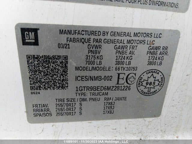 1GTR9BED6MZ281226 GMC Sierra K1500 Sle