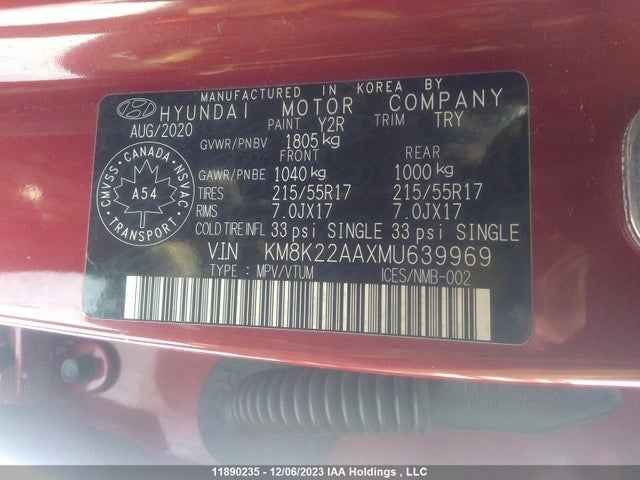 Hyundai Kona Preferred 2021 KM8K22AAXMU639969 Image 9