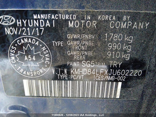 Hyundai ELANTRA GL 2018 KMHD84LFXJU602220 Image 9