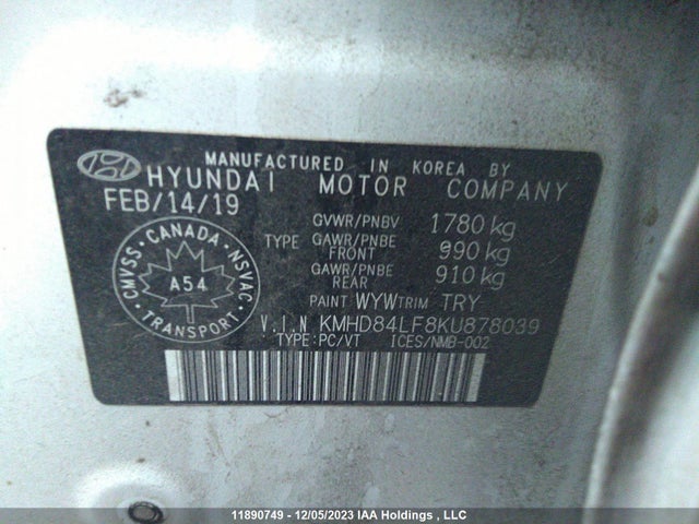 Hyundai Elantra Preferred 2019 KMHD84LF8KU878039 Image 9