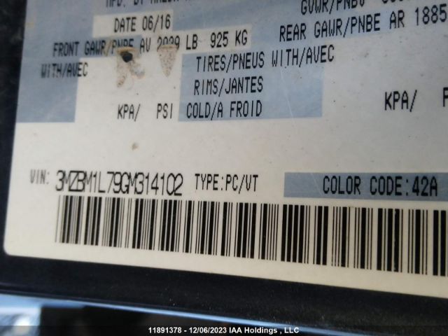 3MZBM1L79GM314102 Mazda Mazda3 Gs