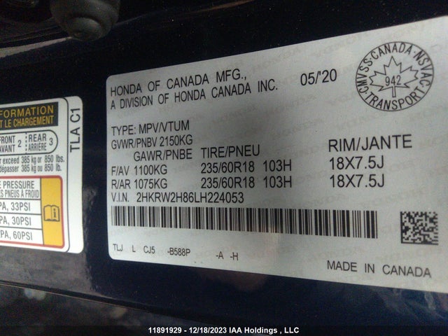 Honda CR-V 2020 2HKRW2H86LH224053 Image 25
