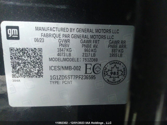Chevrolet MALIBU 1LT 2023 1G1ZD5ST7PF236595 Image 9