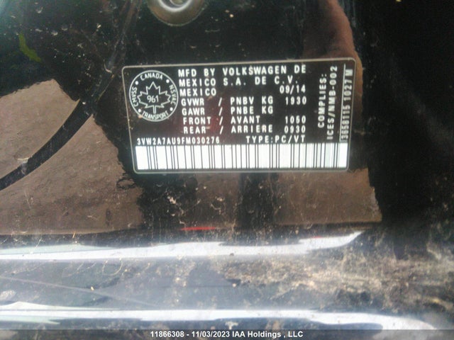 3VW2A7AU9FM030276 Volkswagen Golf Highline/comfortline
