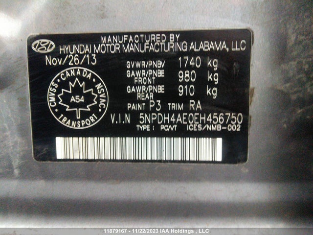 Hyundai ELANTRA GL 2014 5NPDH4AE0EH456750 Image 9