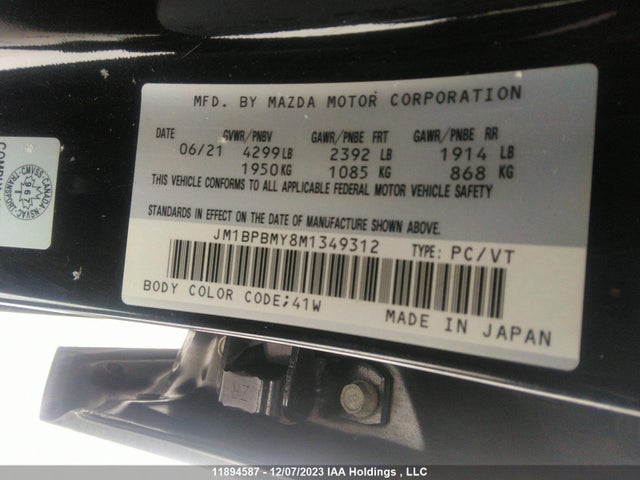 JM1BPBMY8M1349312 Mazda Mazda3 Sport Gt W/turbo