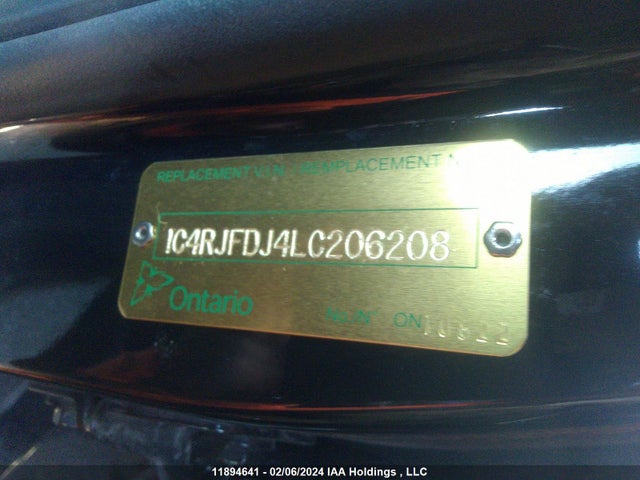 1C4RJFDJ4LC206208 Jeep Grand Cherokee