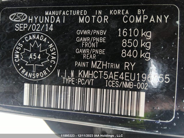 Hyundai Accent Gls/gs 2014 KMHCT5AE4EU196855 Image 9