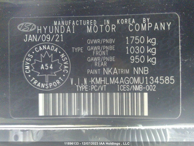 Продаж на аукціоні авто 2021 Hyundai Elantra Preferred, vin: KMHLM4AG0MU134585, номер лоту: 11896133