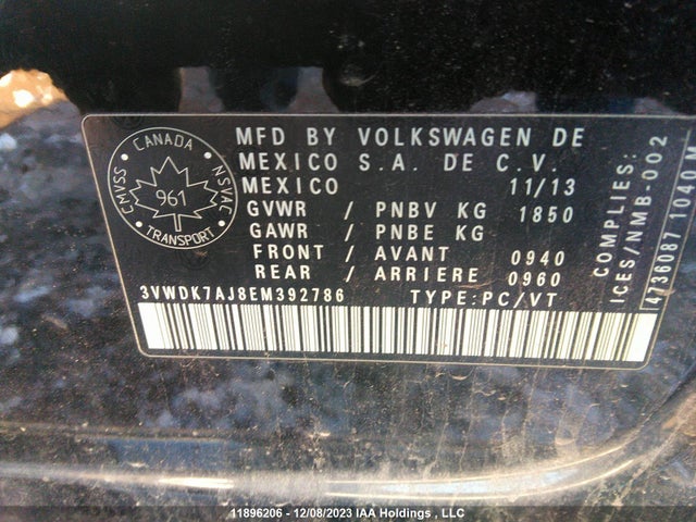3VWDK7AJ8EM392786 Volkswagen Jetta Sedan Comfortline