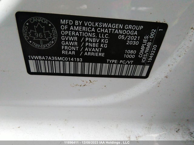 1VWBA7A35MC014193 Volkswagen Passat Highline
